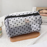 New Ins Heart Velvet Makeup Bag for Girls (Large Capacity)