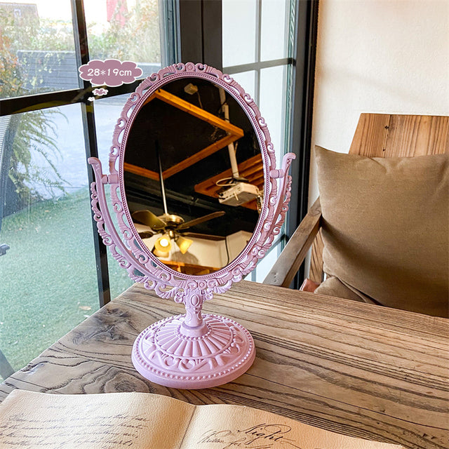 European Retro Double-Sided Desktop Makeup Mirror