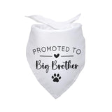 Promoted to Big Brother White Pet Dog Bandanas Triangle Scarf Bandanas Bibs Birthday Party Props Gender Revealing Photo Props Accessories for Pet Dog Lovers Gifts