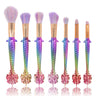 7-Piece Mermaid Makeup Brush Set in Yellow-Green Gradient