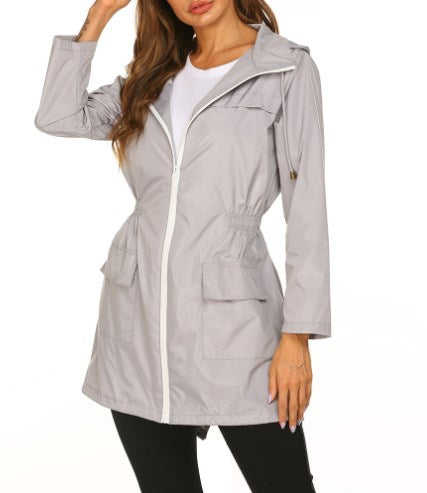 Women's Lightweight Hooded Long Outdoor Jacket
