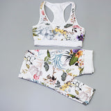 Women's Floral Print Yoga Set - Bra & Leggings Outfit