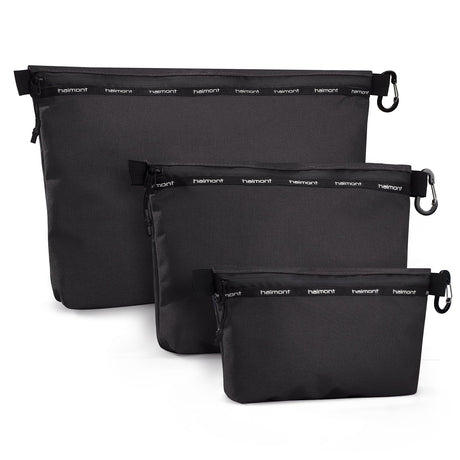 Haimont 3 Sets Zipper Pouch Travel Packing Bags for Toiletry Makeup Cosmetic Accessory Tool Small Organizer Bag Water Resistant Grey