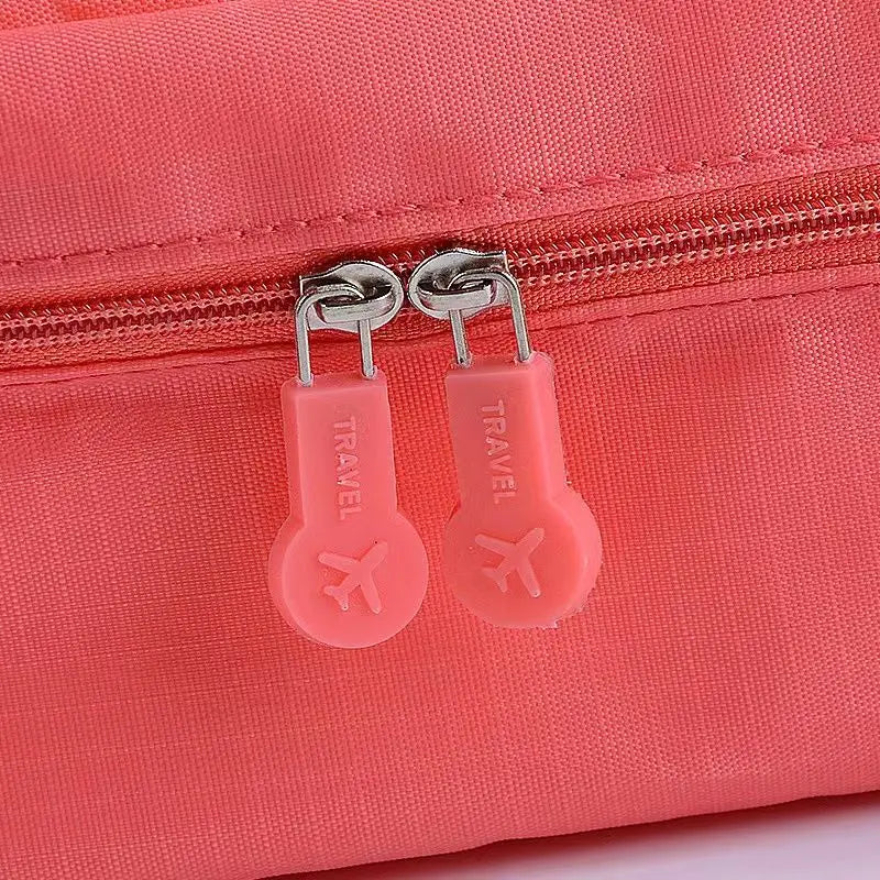 Pink Travel Pouch and Toiletry Organizer Bag Set