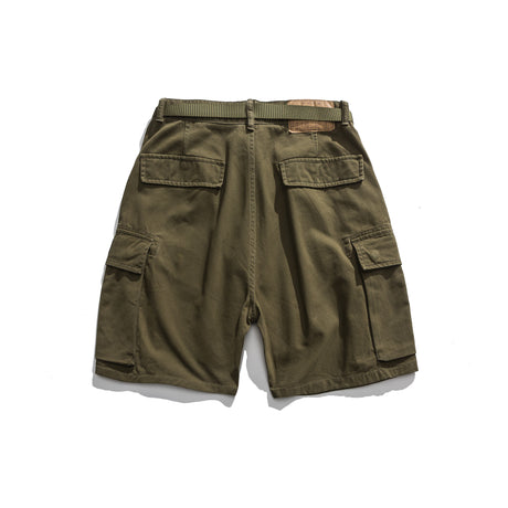 Multi-Pocket Khaki Army Green Work Shorts