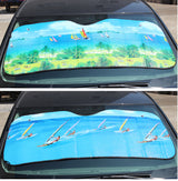 Cartoon Sunshade with Scenic Print for Car Windows