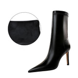 Pointed High-Heeled Sexy Short Boots for Women