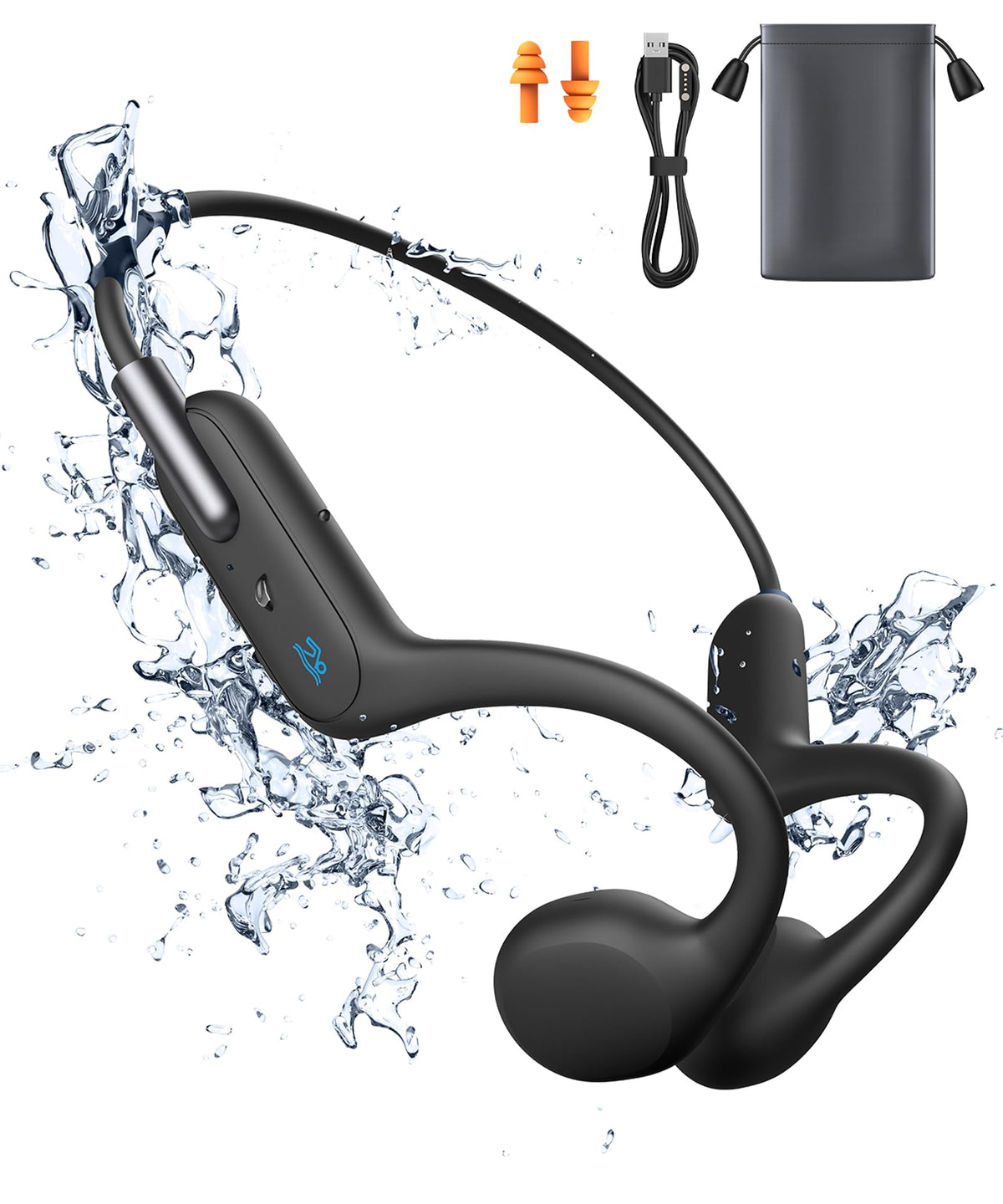 Laoziniu Bone Conduction Headphones Wireless Open-Ear Headphones Bluetooth 5.3 with Mic - MP3 Play Built-in 32GB Memory IPX8 Waterproof Sports Headphones for Gym Workout Swimming Running Cycling.