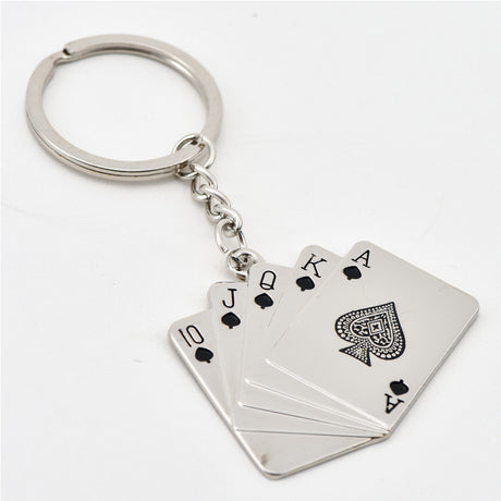Metal Poker Keychain for Car and Creative Accessories