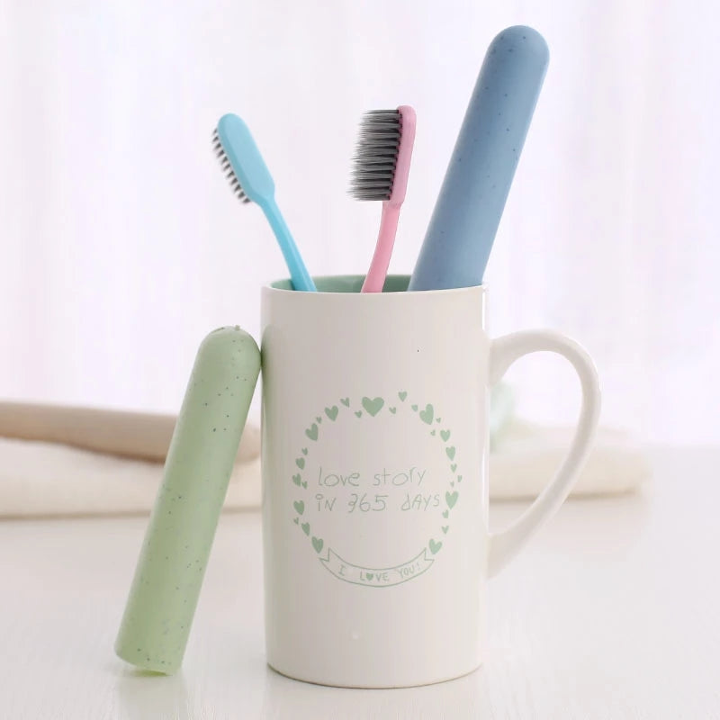 Portable Wheat Straw Travel Toothbrush Storage Box