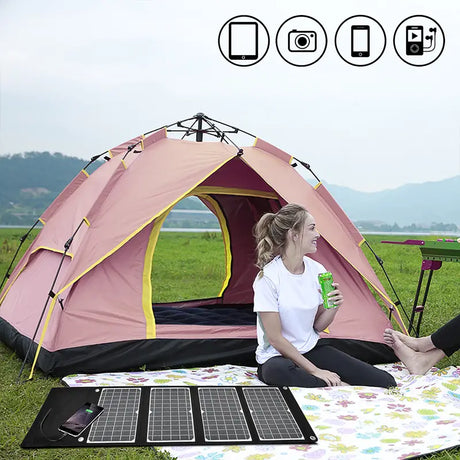 30W Portable Solar Charger for Hiking and Camping