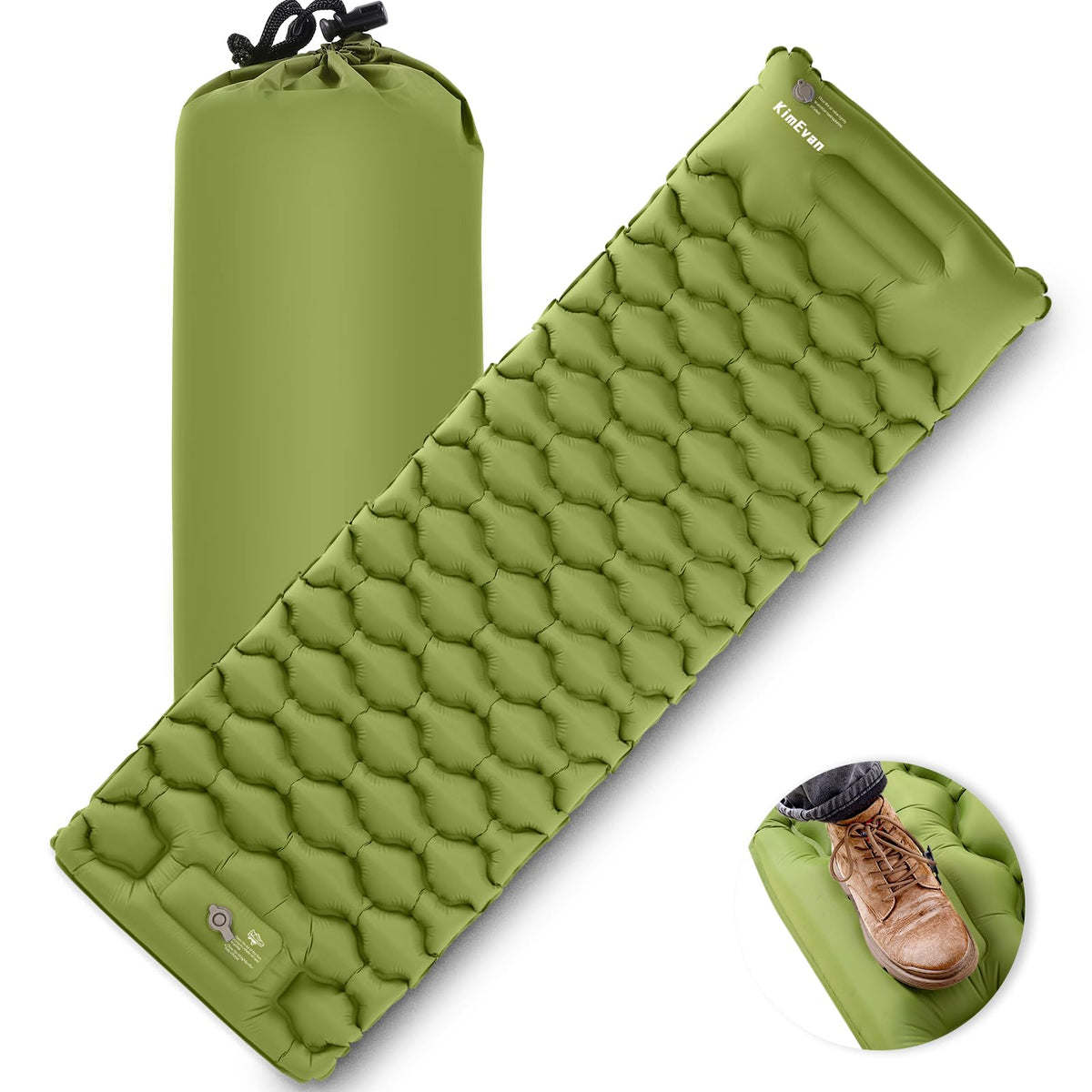 Sleeping Pad for Camping Inflatable Camping Pad Built-in Foot Pump and Pillow 75"×26" Single Size Lightweight & Compact Camping Air Mattresses for Backpacking Hiking Traveling Tent