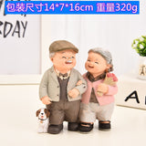 Creative Elderly Couple Figurine for Home Decor Gift