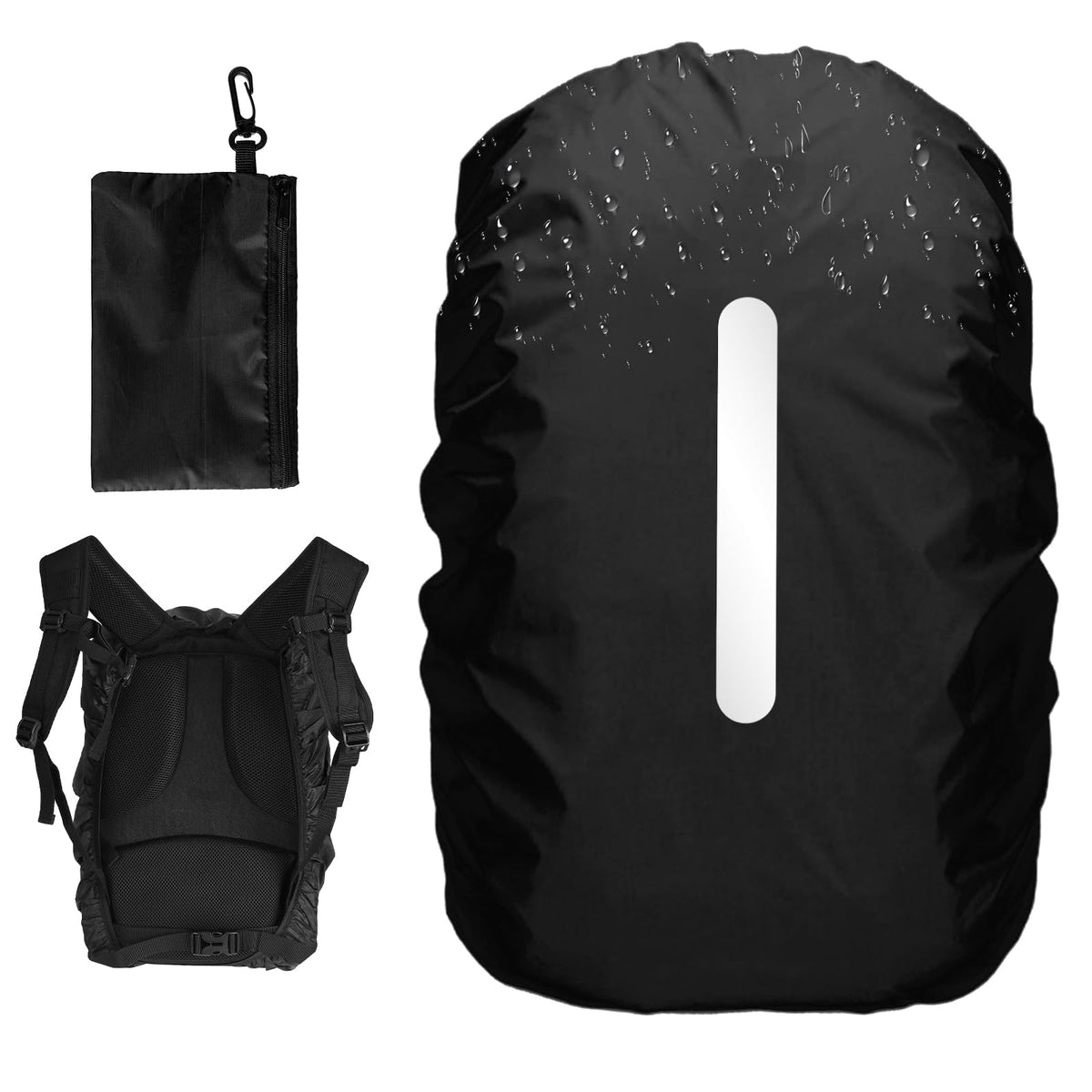Waterproof Backpack Rain Cover with Reflective Strip Portable Anti Slip Rain Cover for Backpack Waterproof Ultralight Backpack Cover for Hiking Camping Traveling (18-25L)