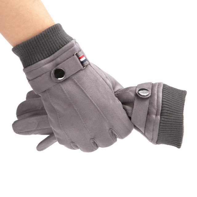 Suede Winter Men's Gloves for Cycling