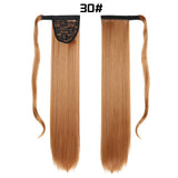 European American Long Straight Hair Velcro Ponytail