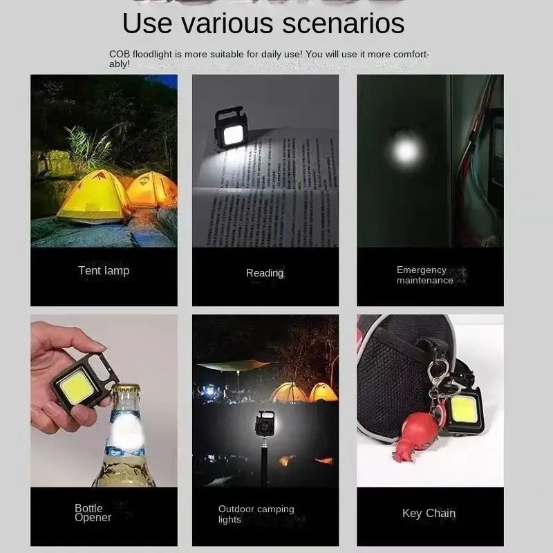 Portable Keychain COB Camping Light - Multifunctional Mini