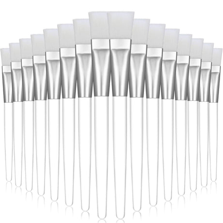16 Pieces Facial-Mask Brush Face-Mask Applicator Soft Facial Application Brush with Clear Plastic Handle for Skin Care Body Butter Applicator Tools (White)