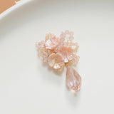 Crystal Water Drop Flower Beaded Hair Clip Accessories