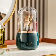 360 Rotating Makeup Brush Holder Organizer with Lid