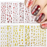 12 Sheets Christmas Nail Stickers Gold Nail Decals Snowflake Snowman Elk Tree Santa Claus Nail Art Stickers Designs 3D Self-Adhesive Holiday Xmas Nail Art Decals for Nail Art Manicure Decorations