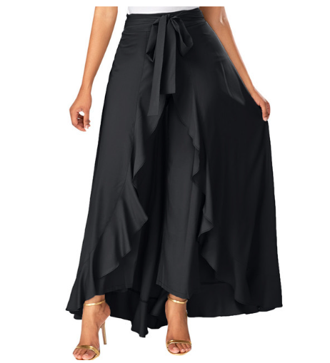 High Waist Irregular Lotus Leaf Culottes (European Style)
