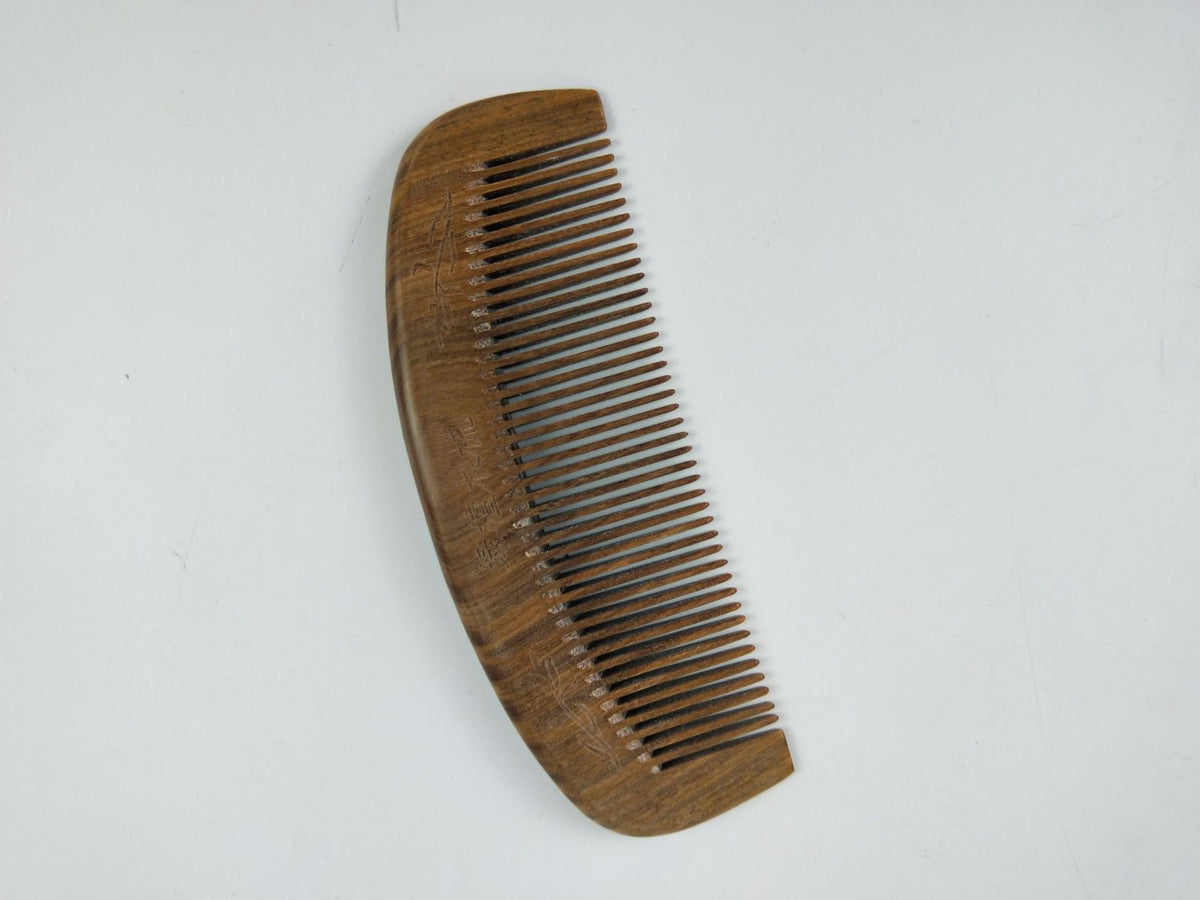 Sandalwood Hair Comb - Green Wooden Meridian Comb