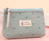 Letter Flower Print Canvas Makeup Bag for Women