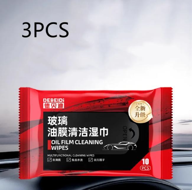 Car Glass Oil Film Remover Wipes - Streak-Free, Fast-Acting, Rainproof Cleaning Cloths for Windshield (1/3/5/10 PCS)