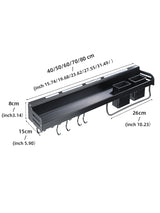 Wall-Mounted Multi-Functional Kitchen Storage Rack