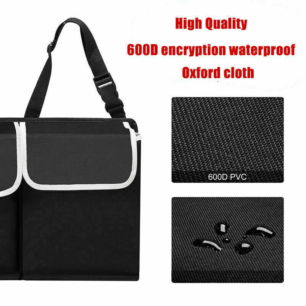 Large Capacity Car Trunk Storage Box with 4 Pockets