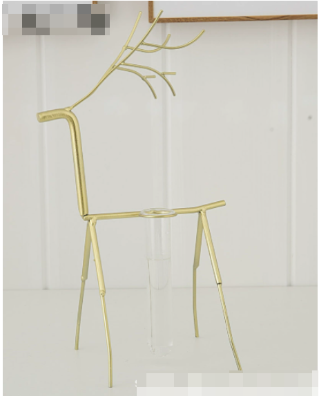 Modern Iron Deer Hydroponic Vase for Home Decor