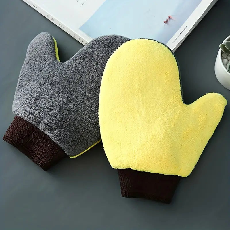 Soft Coral Fleece Car Washing Gloves for Cleaning