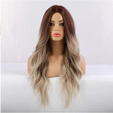 Women's Brown Gradation Golden Curly Hair Wig
