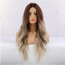 Women's Brown Gradation Golden Curly Hair Wig