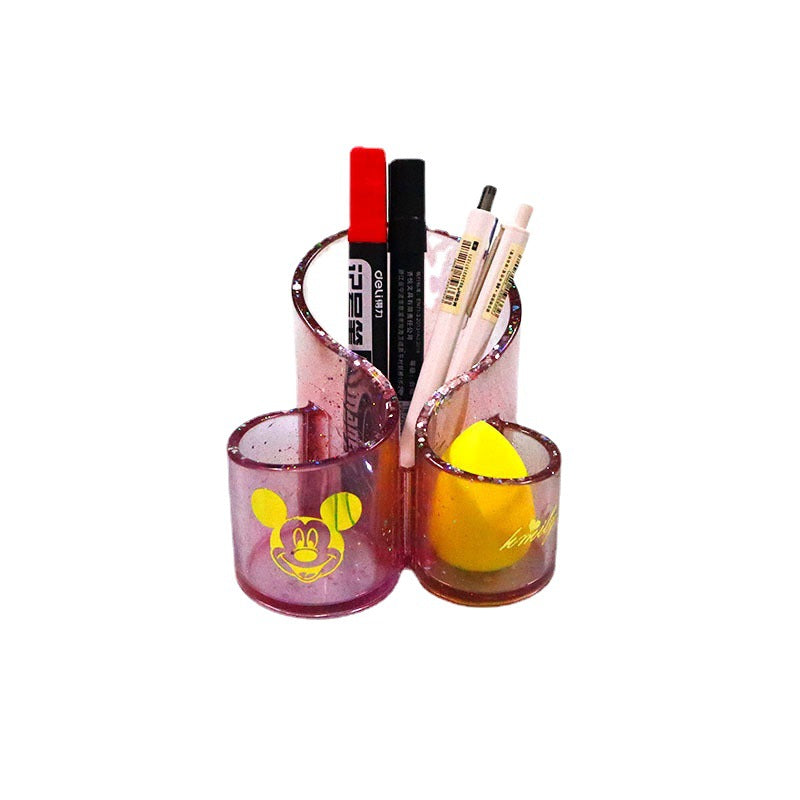 3-in-1 Crystal Epoxy Mold for Makeup Brush Holder