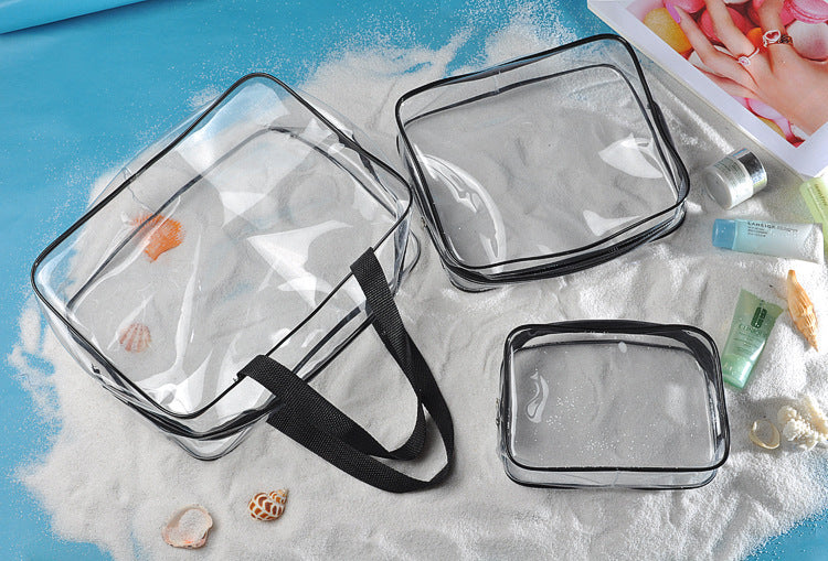 Waterproof Makeup Bag Set with Transparent Pouch
