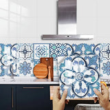 Blue Retro Tile Pattern for Home Renovation and Decor