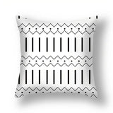 Black Geometric Line Pillowcase for Home Office 18x18"