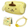 Pudding Dog Travel Cosmetic Bag with Mirror and Hair Tie Large Capacity Cartoon Cosmetic Pouch Makeup Bag with Zipper Plush Travel Toiletry Bag Makeup Accessories Organizer Makeup Pouch for Women