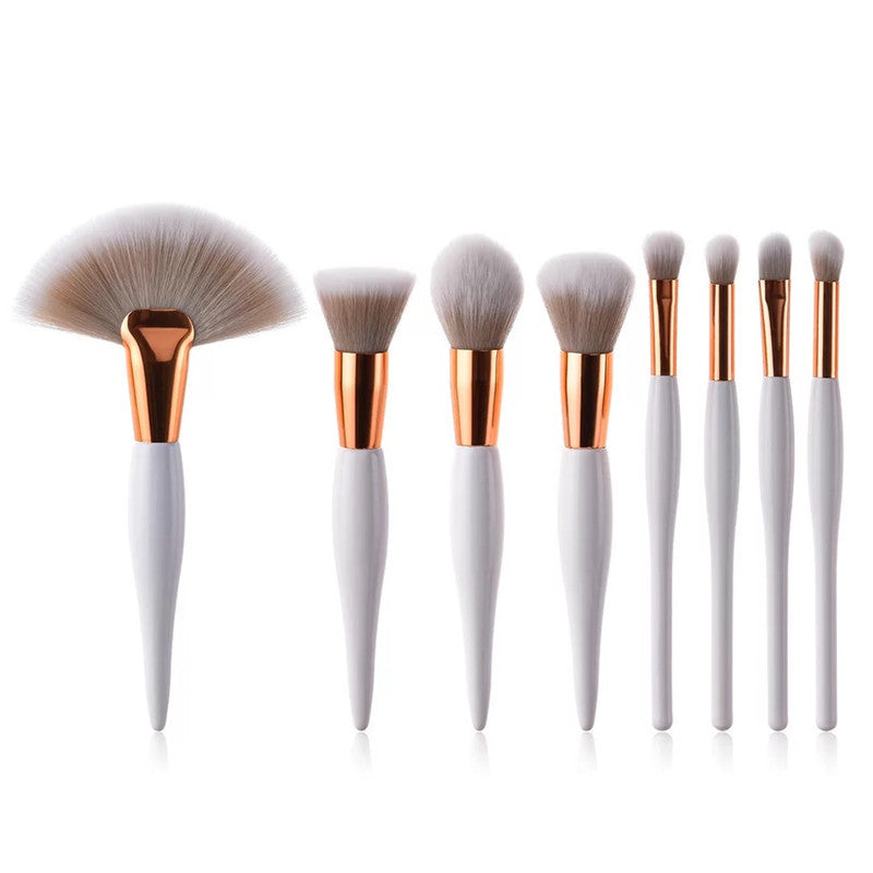 8-Piece Makeup Brush Set with Black Handles