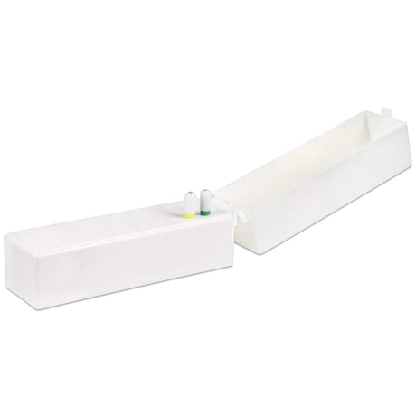 30 Holes White Rectangle Nail Drill Bit Holder Stand Display Organizer - Dust Proof Acrylic Storage Container Box Case Tools for Home Use or Nail Salon