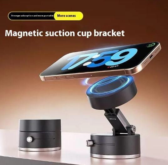 Vacuum Magnetic Suction Phone Holder (Adjustable Car/Table Stand)