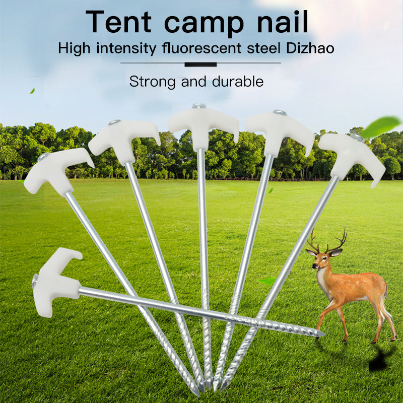 2 Ultra-Light Camping Tent Stakes 25cm Glow-in-the-Dark