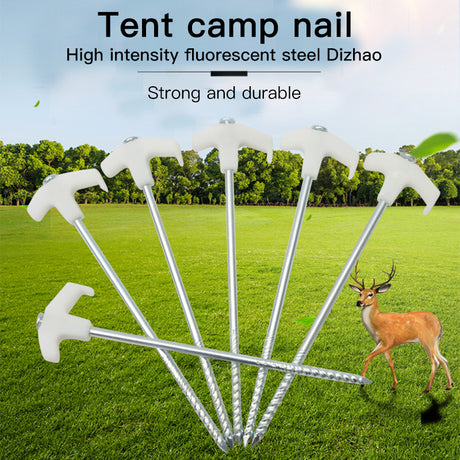 2 Ultra-Light Camping Tent Stakes 25cm Glow-in-the-Dark