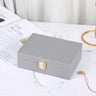 Faux Leather Two-Layer Jewelry Storage Box (1pc)
