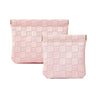 Duleylv 2 PCS Small Makeup Bag for Purse Waterproof Mini Cosmetic Bag for Coin Lipstick Jewelry Portable Mini Makeup Bag Set for Women Small Cosmetic Pouch Makeup Organizer Pink