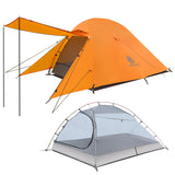 ForestDawn Backpacking Tent for Camping 2 Person 3 Season Lightweight Waterproof PU5000mm with Footprint & Porch Ultralight Easy Setup Double Layer Outdoor Trekking Hiking Mountaineering Orange
