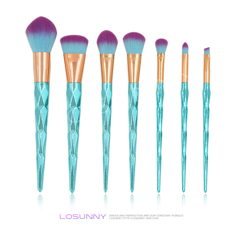 Colorful 7-Piece Makeup Set with Foundation Brush