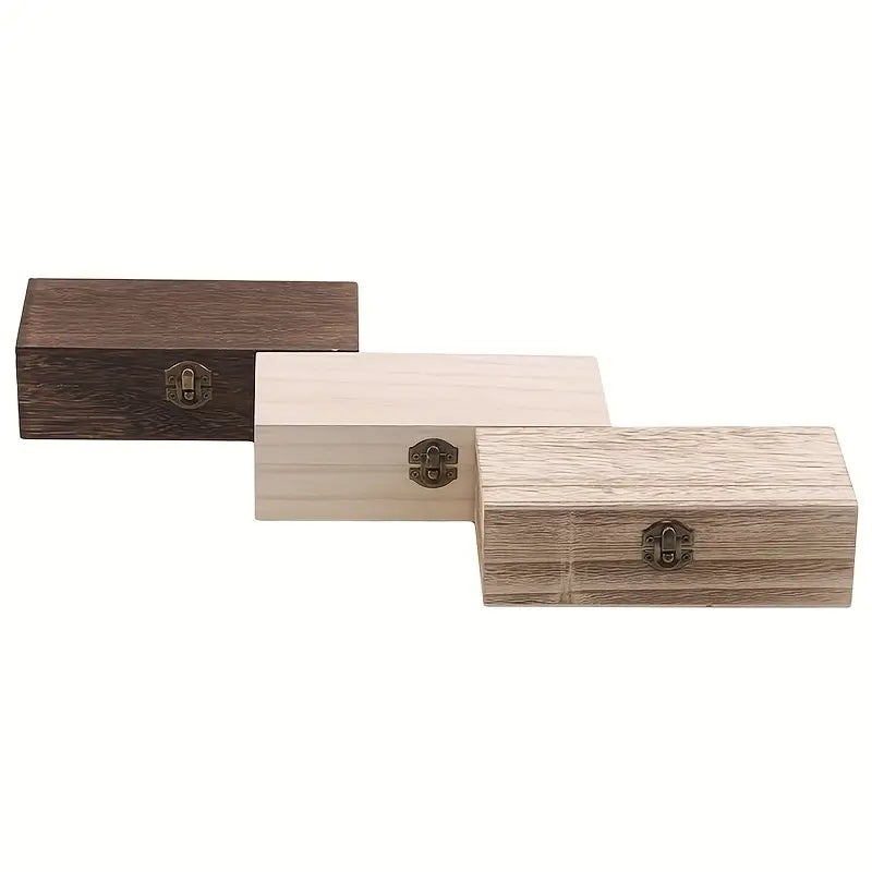 Vintage Rectangular Wooden Storage Gift Box (Tongmu)